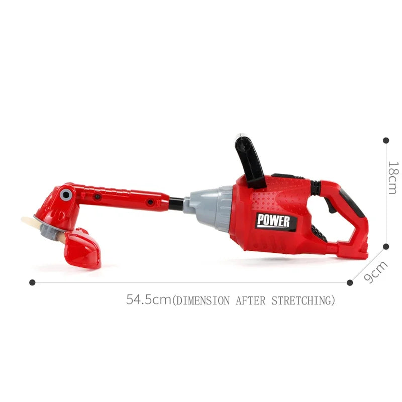 Children Electric Toolbox Pretend Play Toys Baby Simulation Tools Repair Lawn Mower Saw Hair Dryer Toy Maintenance Tool for kid Good Vibrations