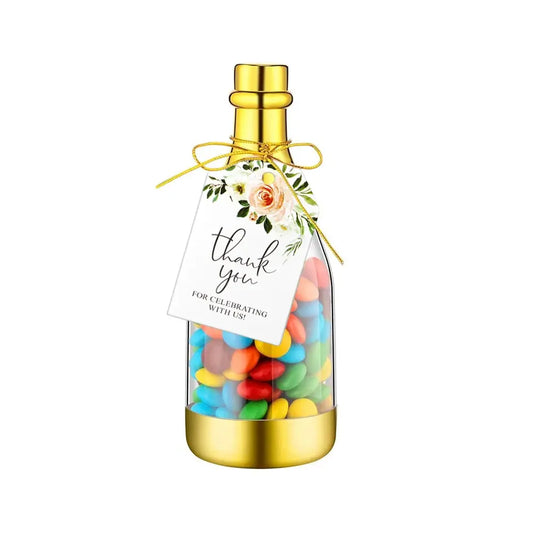 10set, Gold Champagne Bottle-Shaped Candy Gift Boxes, a Perfect Choice for Weddings and Parties. Good Vibrations
