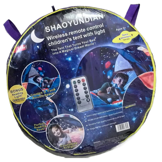 Bed Tents with Light Fun Foldable Play Pop up Outdoor Indoor Dream Tent Magic Playhouse Princess Secret Castle,Birthday for Kids Good Vibrations