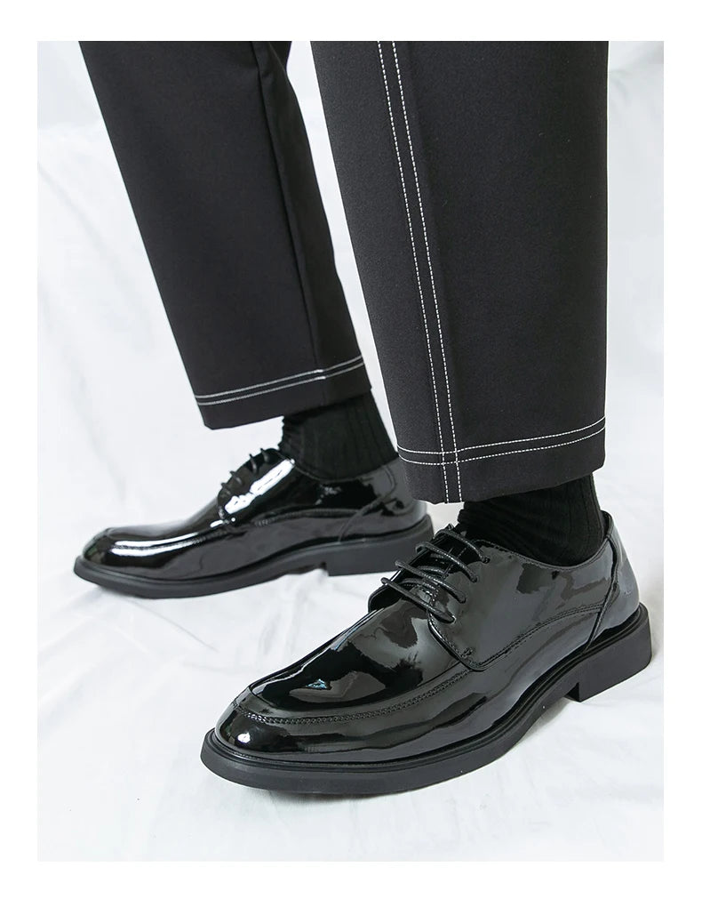 Men's Formal Dress Shoes Elegant Casual Business Luxury Italian Leather Skin Male Social Shoes Original
