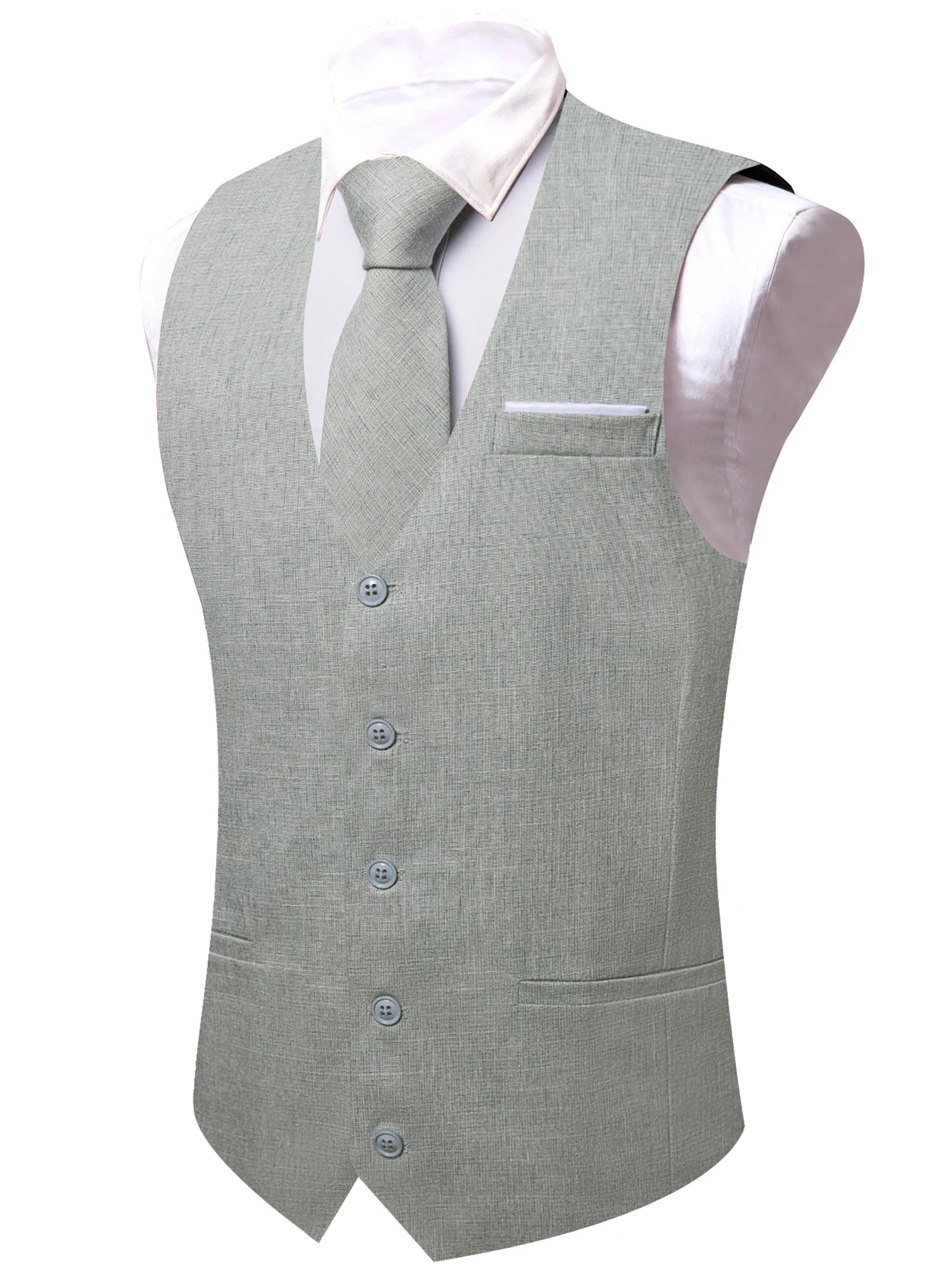 Men's Classic Solid Color Suit Vest and Necktie Matching Set | Wedding Groom & Groomsmen Attire Good Vibrations