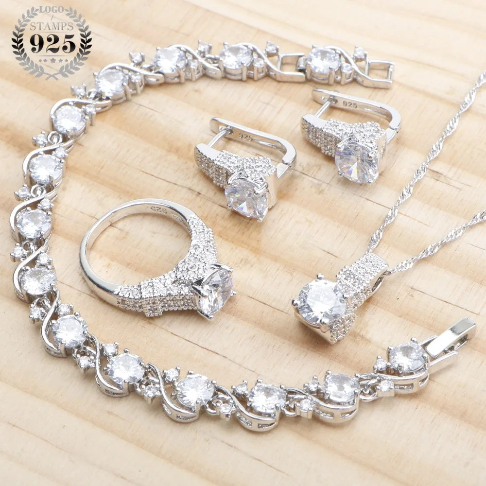 925 Sterling Silver Jewelry Sets For Women Wedding Jewelry Ladies Purple Zircon Earrings Bracelets Set Rings Pendant Necklace Good Vibrations Adult Super Store