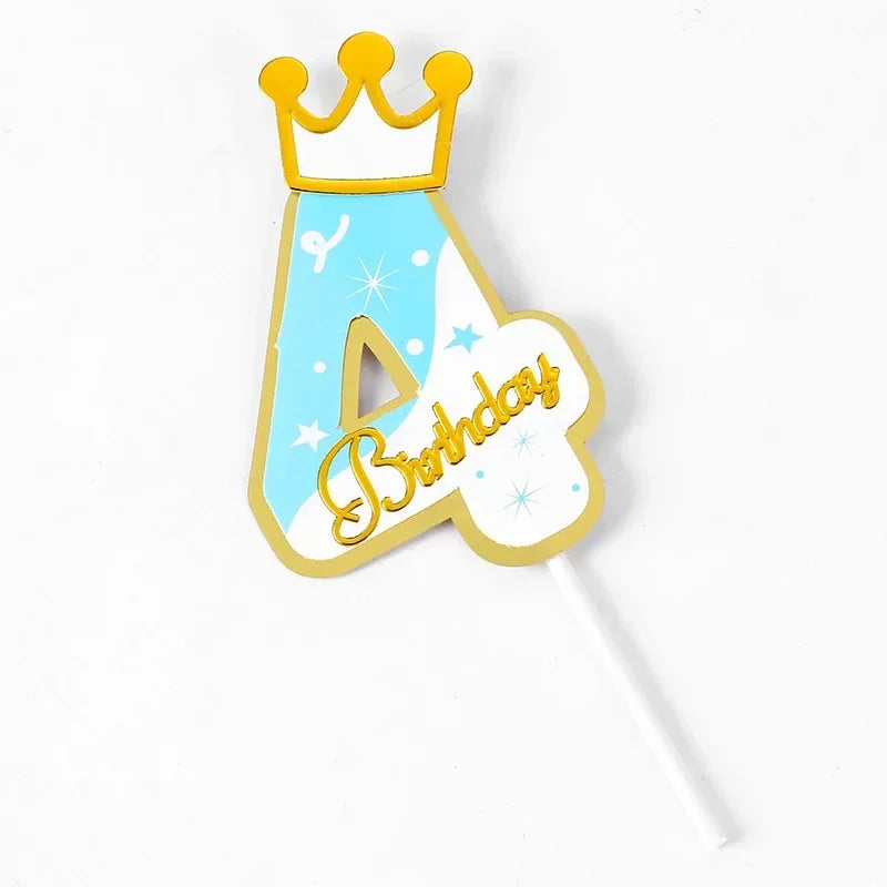 New Digital Decoration Happy Birthday Number Cake Insertion 0 1 2 3 4 5 6 7 8 9 Cake Topper Girls Boys Baby Party Supplies Decor Good Vibrations