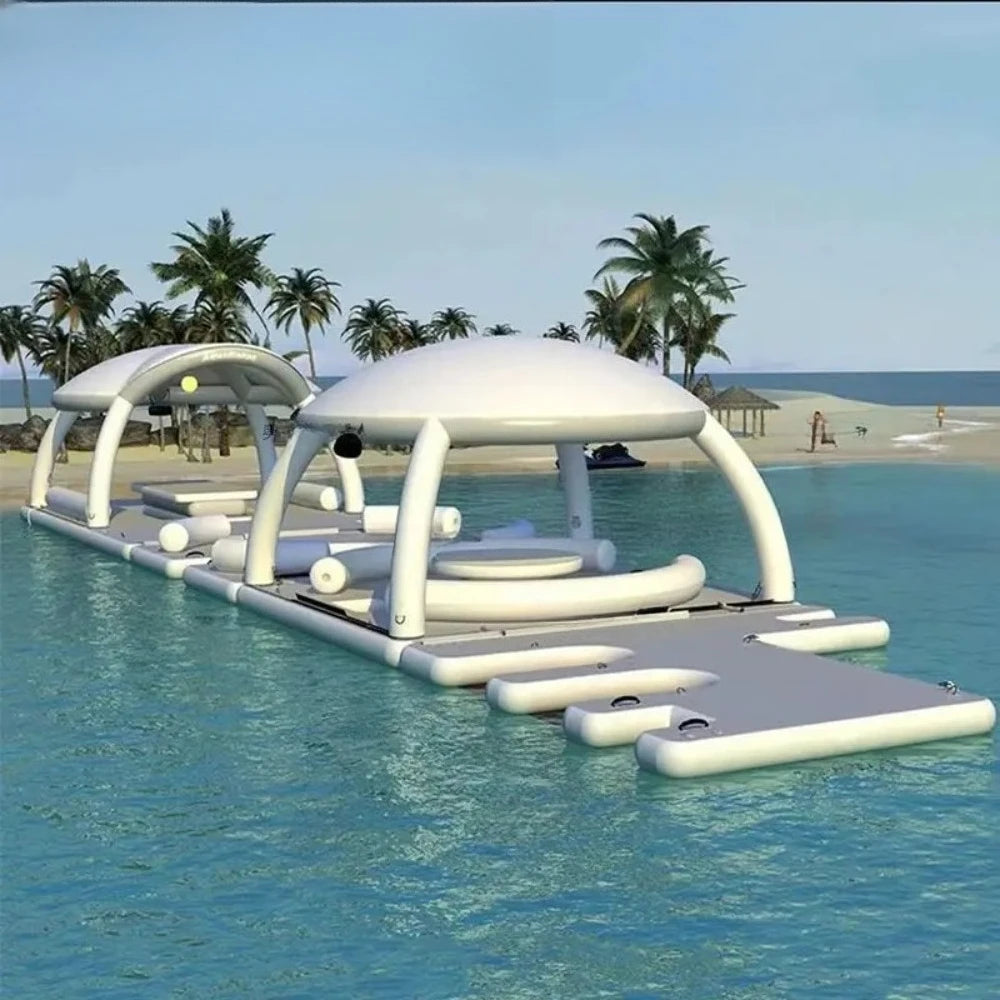 Yacht Inflatable Water Floating Platform Awning Inflatable Sofa Bar Tent Sea Good Vibrations