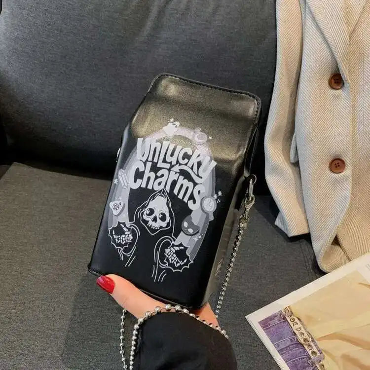 Printed Graffiti Small Square Bag Fashion Cool Crossbody Bag Funny Box Shoulder Bag For Girls Good Vibrations