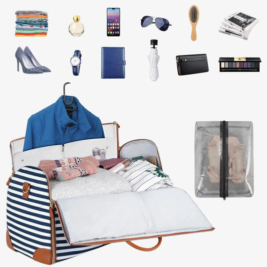 PU Folding Suit Storage Bag Large Capacity Travel Duffle Bag Women's Handbag Waterproof Totes Gym Bag Outdoor Fitness Bag Good Vibrations