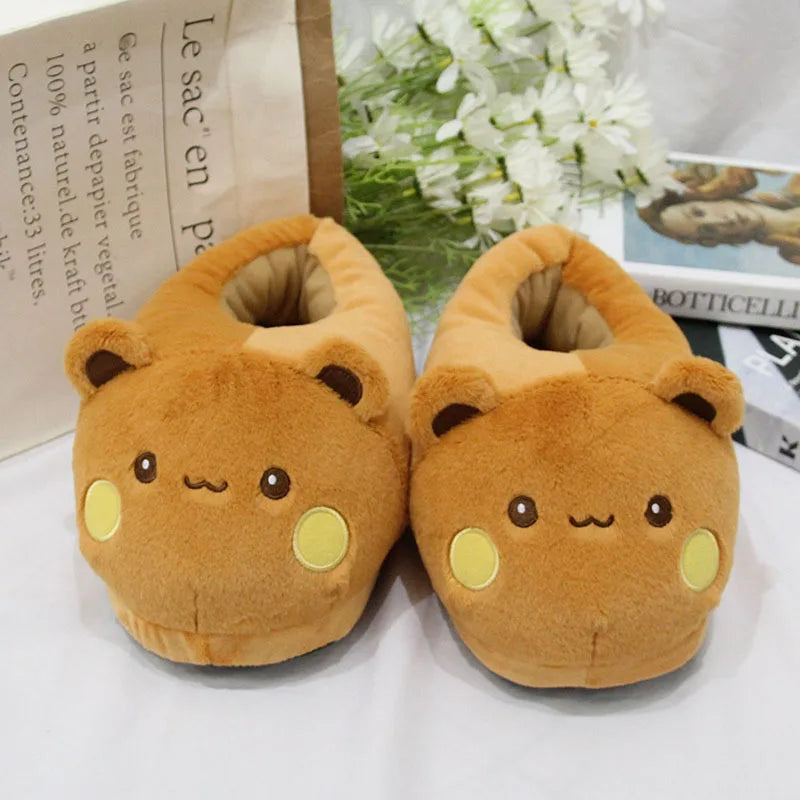 2025 New Panda Bubu And Yier Slippers Cartoon Panda Indoor Couple'S Warm Cotton Slippers Autumn And Winter Gift Birthday Gift Good Vibrations