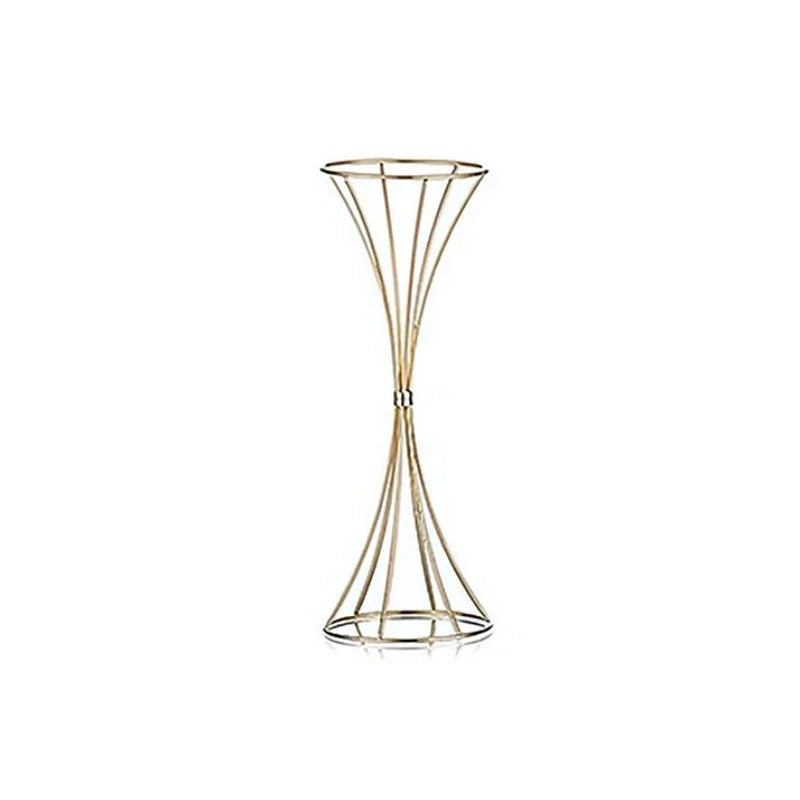 2PCS Gold Color Iron Flower Vases Wedding Flower Stands Arrangement Props Table Centerpiece Flowers Rack Home Decorations Good Vibrations