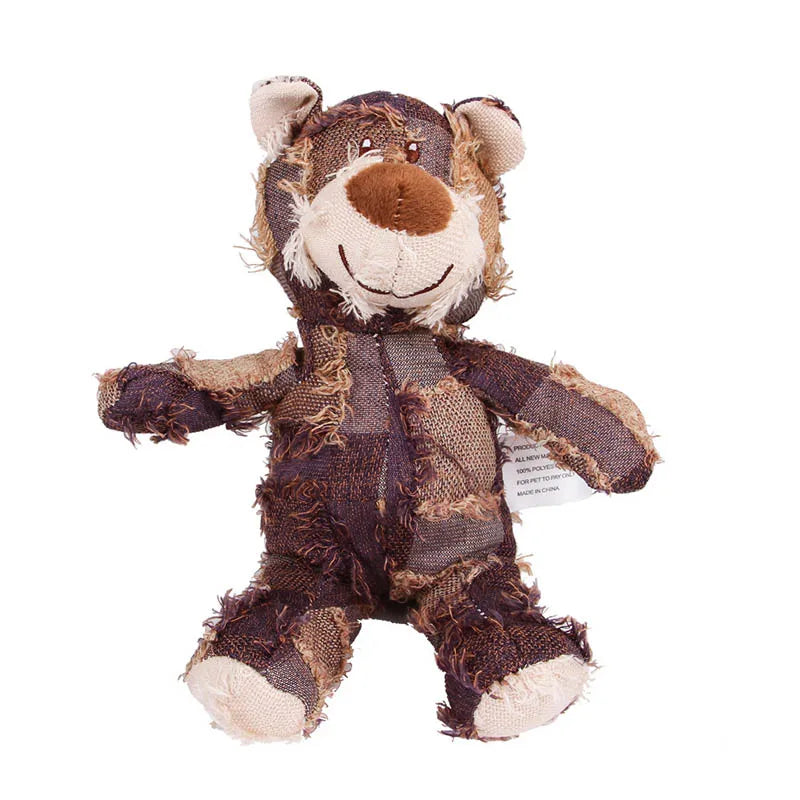 Pet Teddy Bear Soundmaking Toy Plush Interactive Dog Toys Grinding Cleaning Teeth Anti Bite Abreact Plaything Bear Pets Supplies Good Vibrations