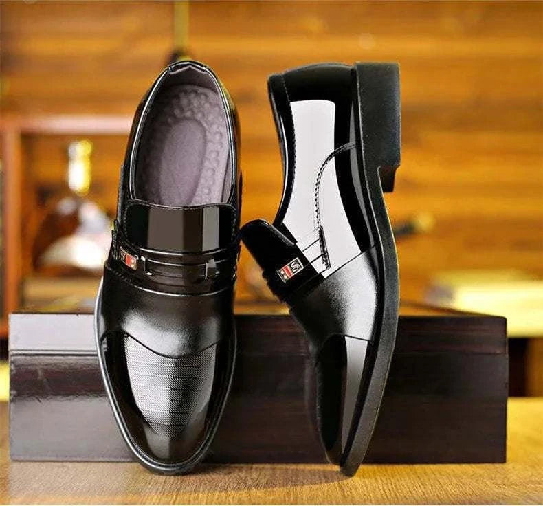 New men's formal leather Shoes Casual business non slip footwear Fashion minimalist work shoes Comfortable male flat Zapatillas Good Vibrations