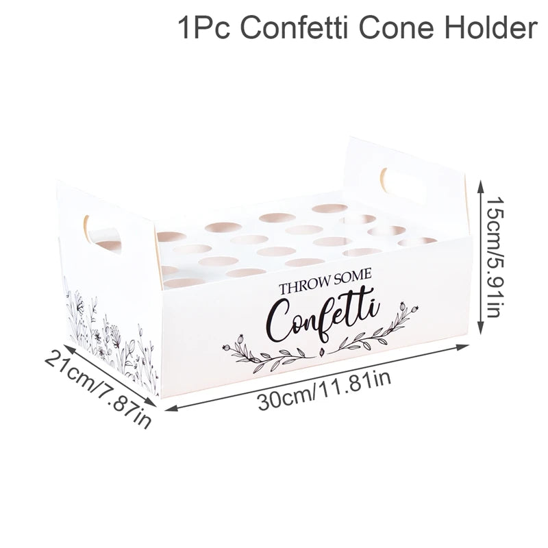 Kraft Paper Wedding Tray Confetti Cone Stand Box Tray Rustic Wedding Decoration Wedding Confetti Cones Wedding Cones Set supply Good Vibrations