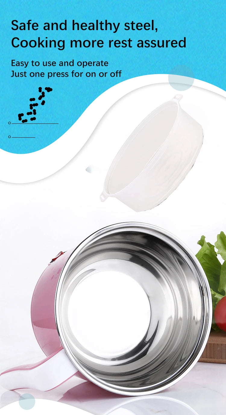 Multifunction Electric Cooker Hot Pot 1-2 People Heating Pan Multi Ramen Pot Machine Mini Rice Cook Kitchen Appliance Korea 220V Good Vibrations Adult Super Store