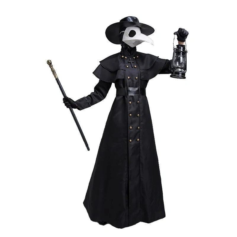 Carnival Halloween Couples Plague Doctor Costume Middle Ages War Nurse Bird Beak Playsuit Cosplay Fancy Party Dress Good Vibrations