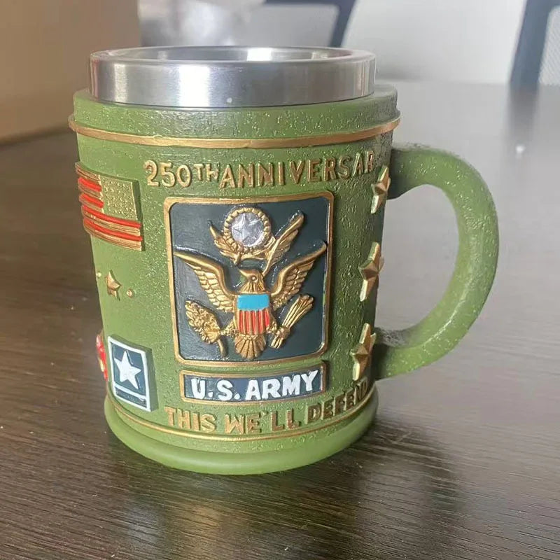 Military 3d Resin Mug, Thematic Coffee Cup With Detailed Sculpture, Unique Gift & Collectible For Enthusiasts Good Vibrations