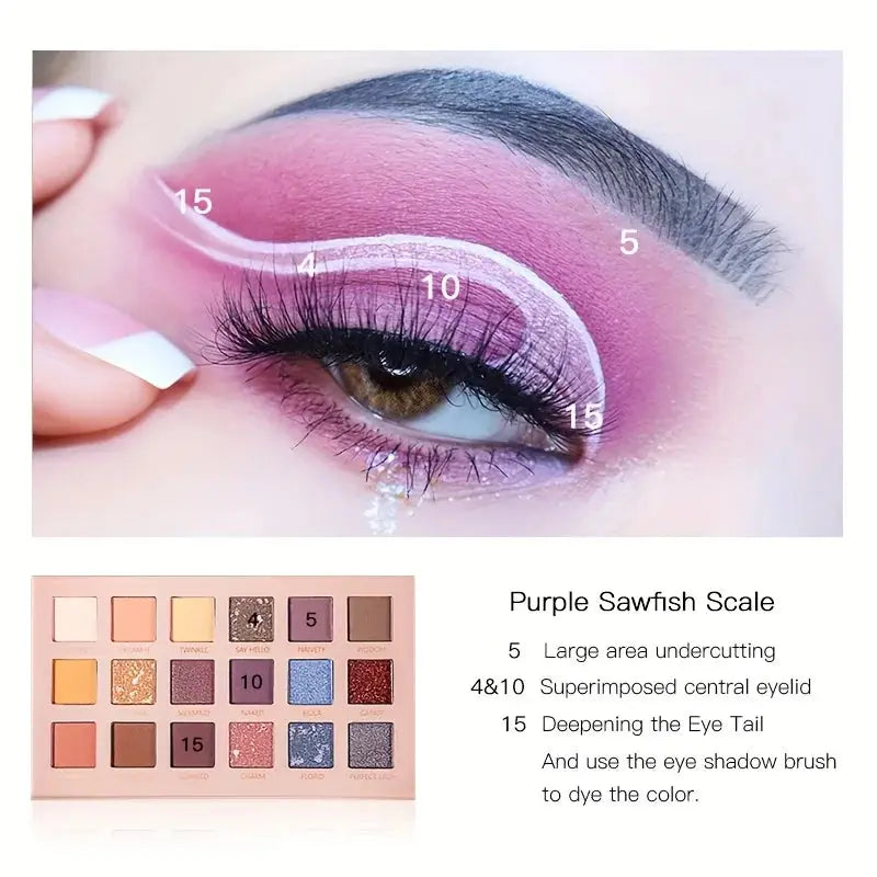 pudaier 18-Color Eyeshadow Palette - Matte, Pearlescent Shimmer & Metallic Finish - Long-Lasting Everyday & Evening Makeup Good Vibrations