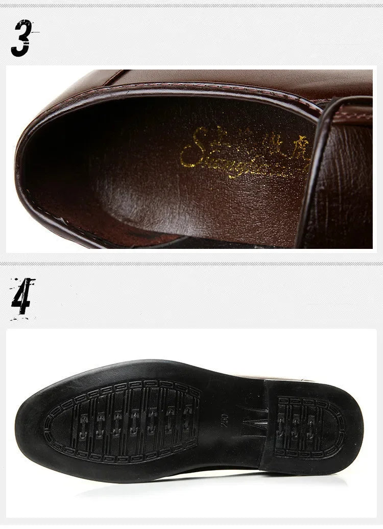 Casual Loafers for Men Round Toe Mens Formal Shoes Business Handmade Slip-On Mens Flat Shoes Mocasines Zapatos De Hombre Good Vibrations