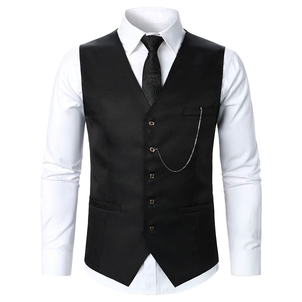 Men Suit Vest Coat Stripe Fabric Open Button Design Classic Design Causal Business Fashion Slim Fit Men Suit Good Vibrations