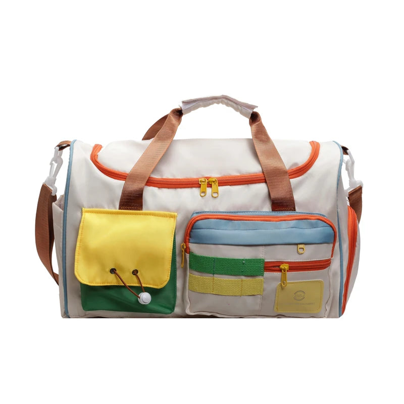 Travel Bag, Duffel Bag Cosmetics Bag, Professional Fitness Bag, Yoga Swimming Training Backpack, Satchel Shoulder Crossbody Tote Bag, Suitable for Men and Women Good Vibrations
