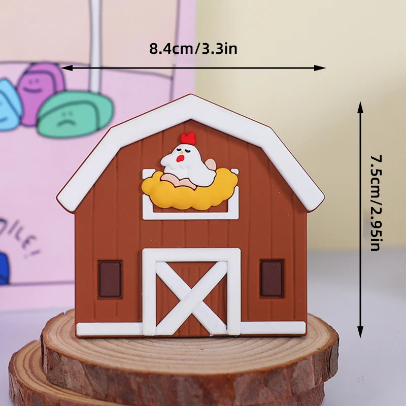 Farm Series Cake Topper Lambs Ponies Piglets Chickens Ducks Haystacks for Children's One Year Old Birthday Party Cake Decoration Good Vibrations