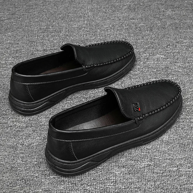 High Quality Breathable Formal Mens Dress Shoes Italian Mens Loafers Luxury Brand Leather Men Casual Shoes Slip-on Driving Shoes Good Vibrations