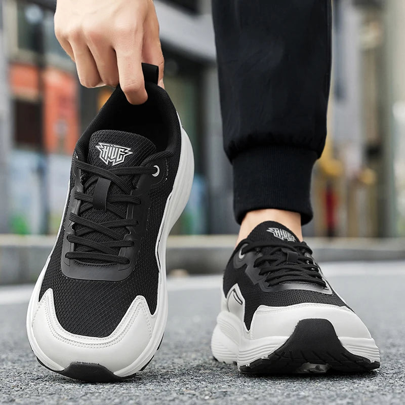 New Men's Wide Women's Shock Absorption Sports Sneakers Comfortable Breathable Mesh Lining Lightweight Rebound Running Shoes Good Vibrations