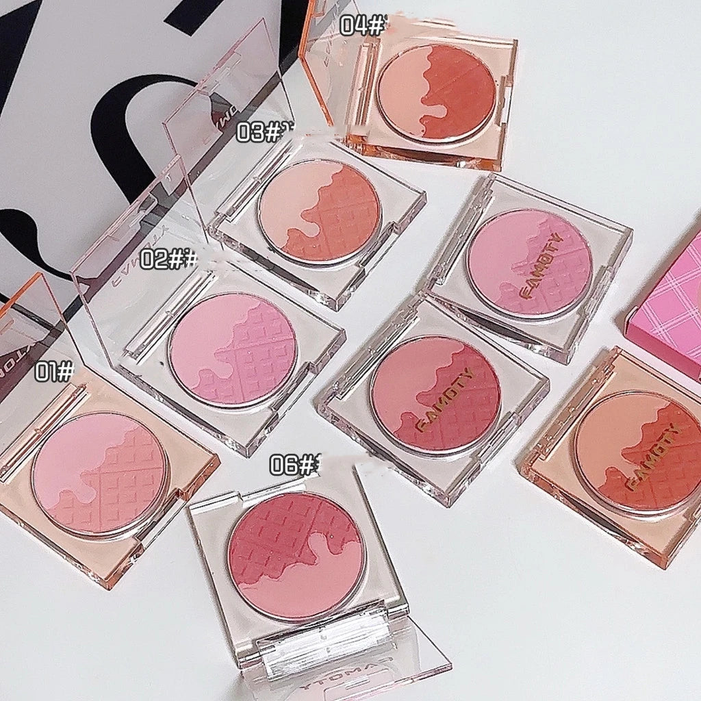 Monochrome Blush Palette, Powder Palette Multi-Colored Blush Powder Blushing Rose, Matte, Bold, Lightweight, Blends Easily Good Vibrations