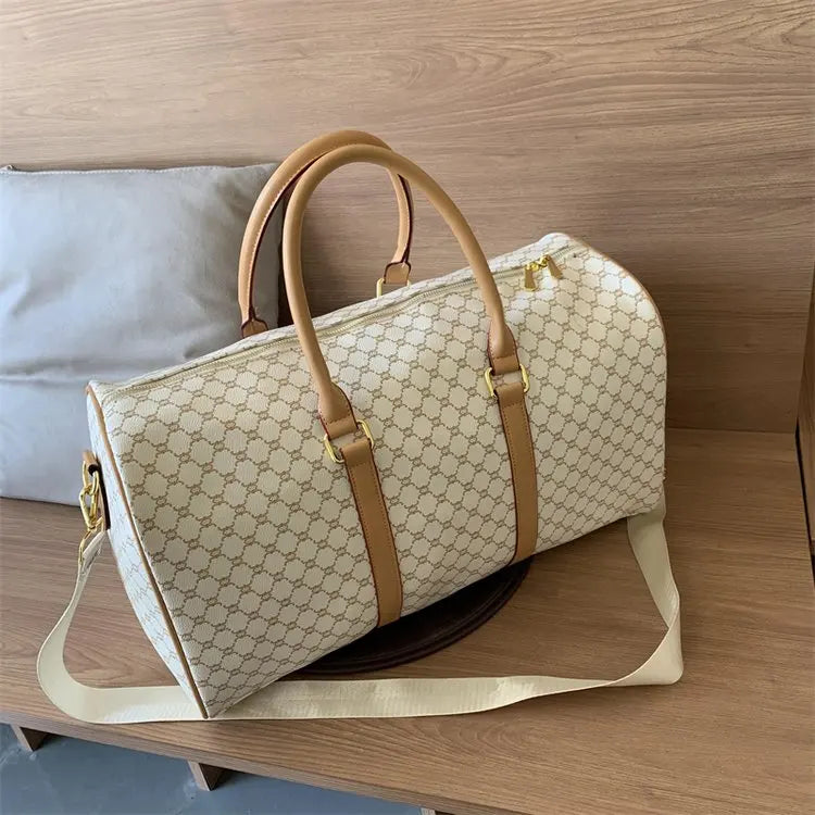 Women's Classic Boston Handbag Large Capacity Elegant Travel Duffle Bags for Women Weekend Luggage Travel Shoulder Bag Good Vibrations