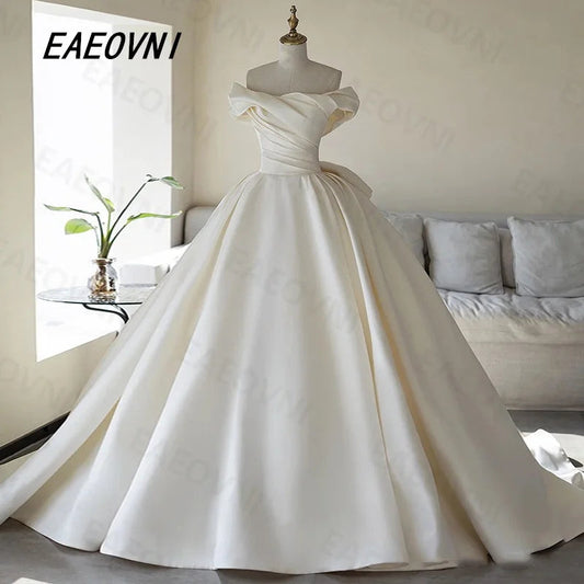 2025 Newest Luxury Niche Design Satin Off The Shoulder Bridal DressHigh-Grade Fabrics Perfect Luxury Court Train Vestidosdenovia Good Vibrations