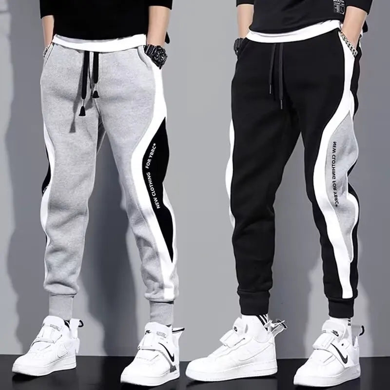Men Black Pants Hip Hop Drawstring Jogger Fashion Comfortable Trousers Male Casual Sweatpants Loose Elastic Waist Sportswear Good Vibrations