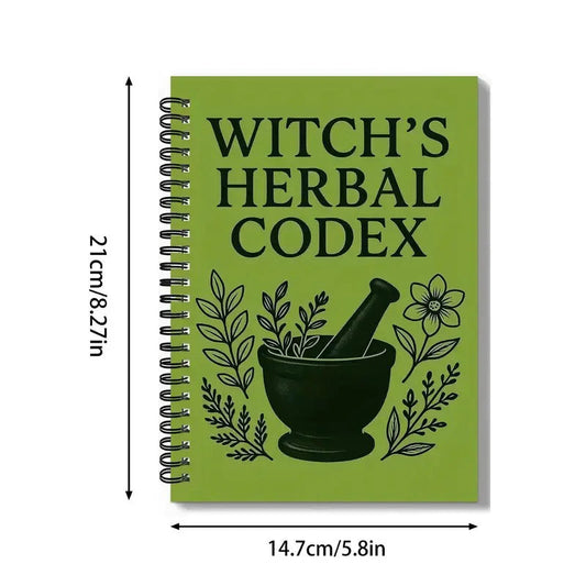 Witch's Herbal Codex - Magical Herb Guide Book Occult Pagan Witchcraft Reference Witch Herbal Notebook Good Vibrations