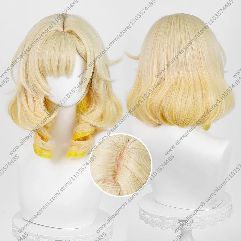 Game Aglaea Cosplay Wig 42cm Long Mixed Color Wigs Heat Resistant Synthetic Hair Good Vibrations