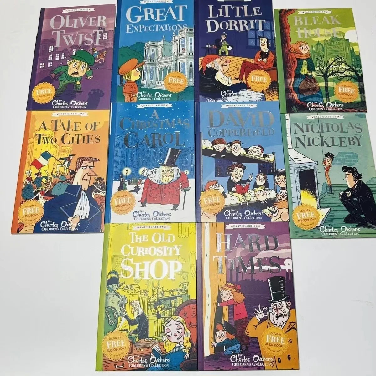 10 Book/set The Charles Dickens English Story Picture Books for Children Learn English Reading Books Good Vibrations