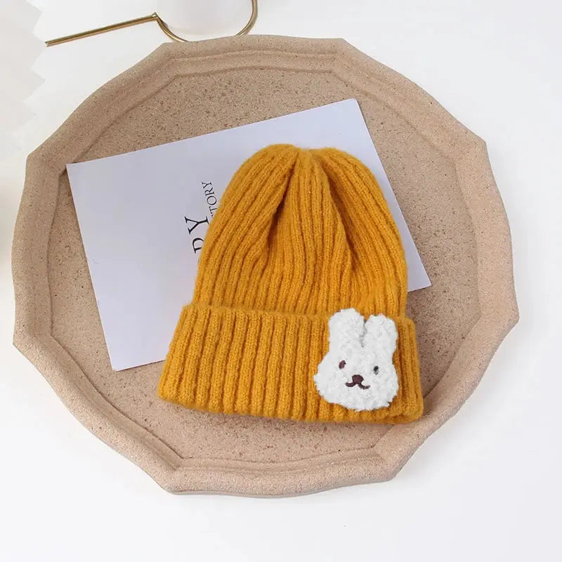 Autumn Winter Baby Hat Soft Warm Knitted Boy Girl Children Beanies Caps Solid Color Crocheted Infant Kids Bonnet Hats 0-3Y Good Vibrations