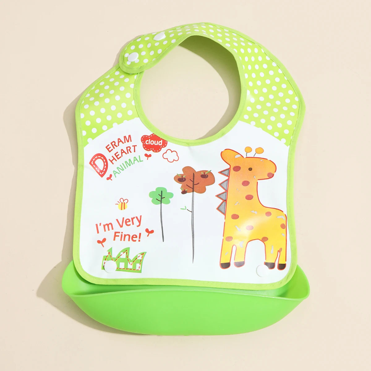 Baby food bib Baby waterproof bib three-dimensional detachable food food pocket Child child saliva pocket Good Vibrations