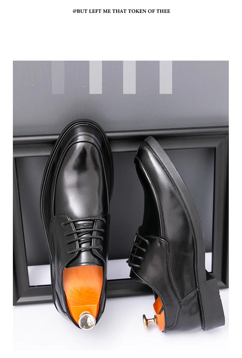 Men's Formal Dress Shoes Elegant Casual Business Luxury Italian Leather Skin Male Social Shoes Original