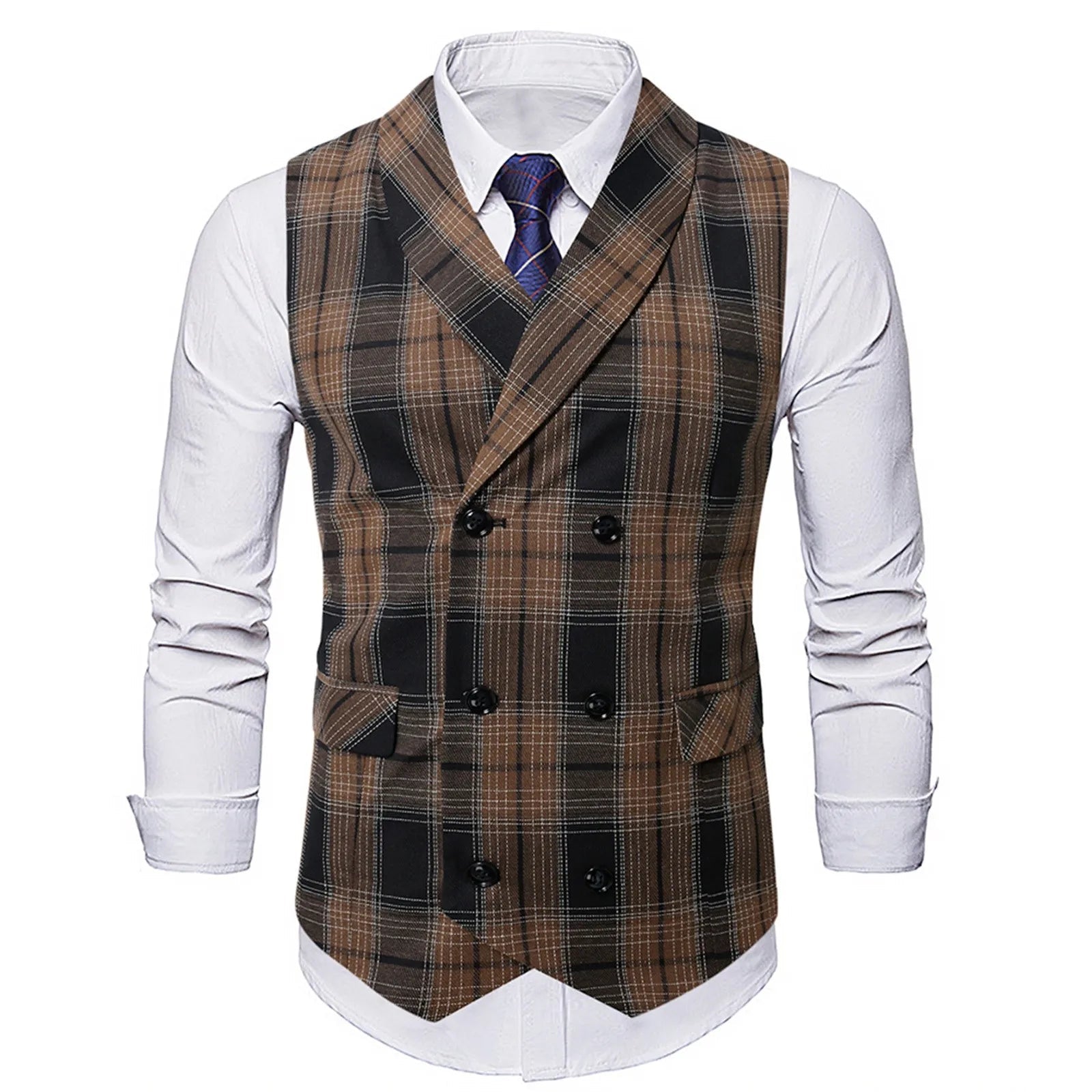 2025 Men's Spring Casual Single Button Suit Vest V Neck New Style  British Men's Suit Vest Waistcoat Formal Business Suit Vest Good Vibrations