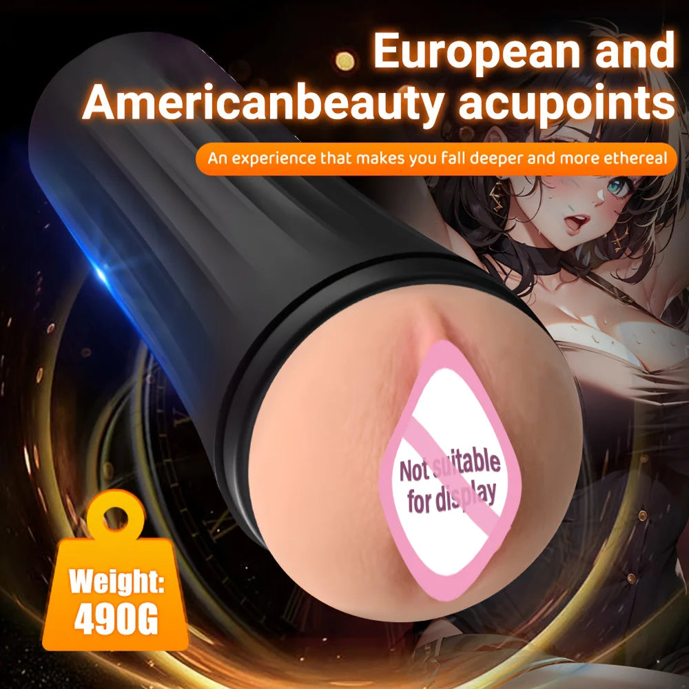 Male Masturbator Cup Adult Erotic Toys Realistic Rubber Vagina Penetration Soft Pocket Pussy Deep Throat Sexy Toys for Man Good Vibrations Adult Super Store