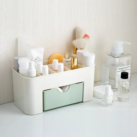 Double Layer Plastic Makeup Organizers Storage Box Cosmetic Drawers Jewelry Display Box Desktop Make Up Container Boxe Organizer Good Vibrations