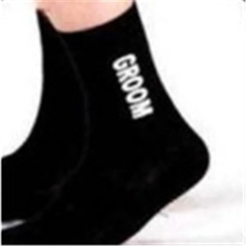 New Funny Wedding Socks Black Groomsmen gift Best Man Groom Happy Wedding gift Good Vibrations