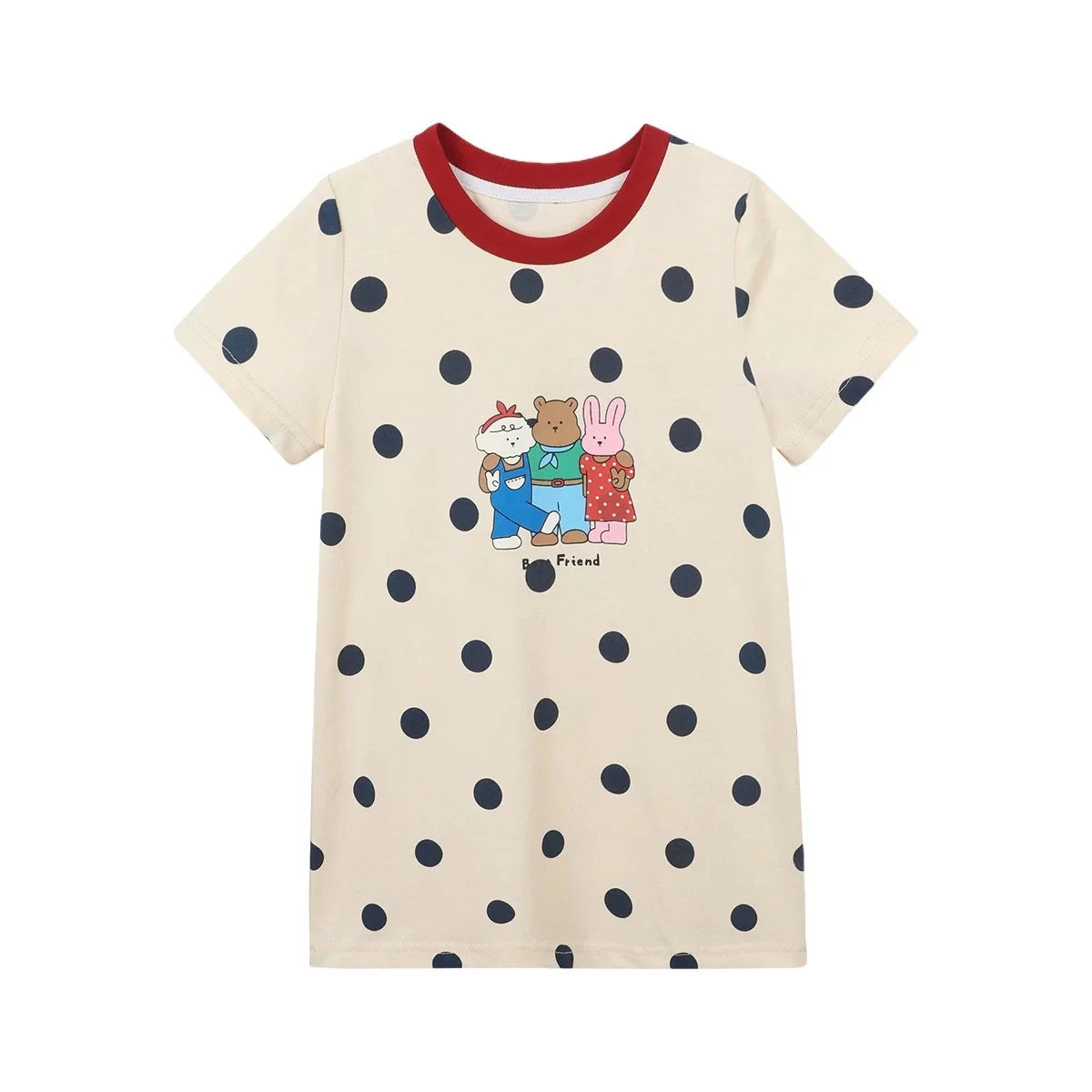 Girls' dress, summer children's casual western-style short sleeved one-piece princess dress, little girls' children's clothing Good Vibrations