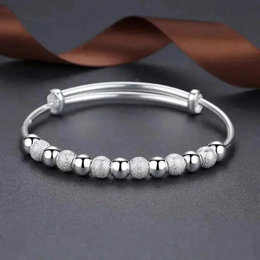 Charms Silver Color Luxury Beads Bracelets Bangles Cute For Women Fashion Party Wedding Jewelry Adjustable Good Vibrations