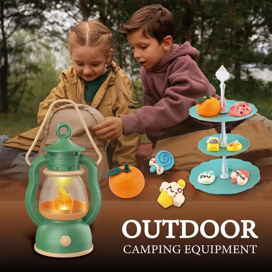 Kid Camping Tent Set Simulated Miniature Food Adventure Tool with Light Sound Outdoor Parent-Child Interactive Toy Girl Boy Gift Good Vibrations