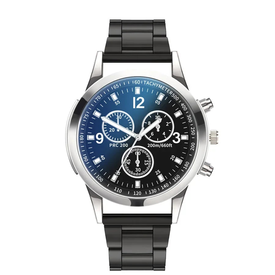 New Men Watches Luxury Band Round Watch Fashion Blu-ray Roman Watch for Man Relojes Para Hombre שעון ספורט Часы Мужские Наручные Good Vibrations