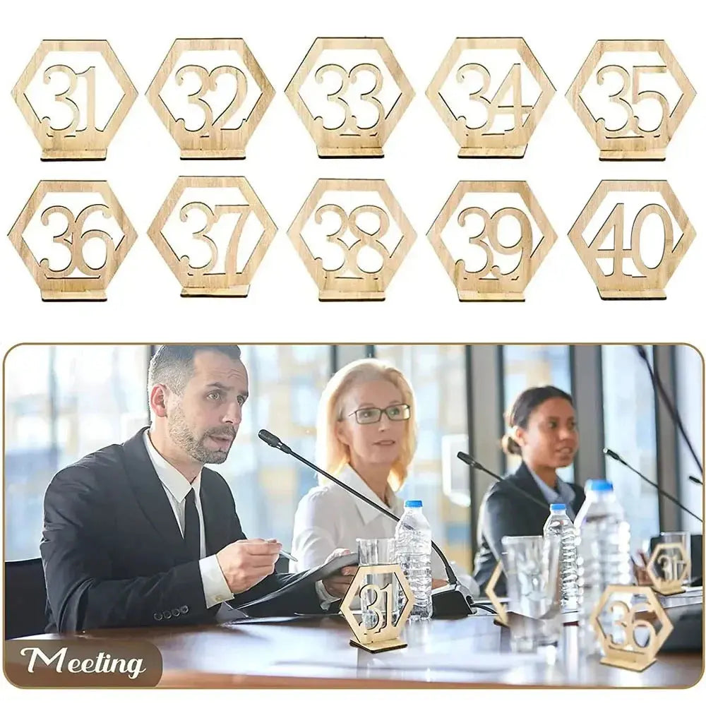 1set Wedding Party Table Number Plate, Wooden Message Clip, Suitable for Birthday Parties, Wedding Parties, Desktop Decoration. Good Vibrations