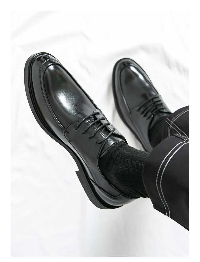 Men's Formal Dress Shoes Elegant Casual Business Luxury Italian Leather Skin Male Social Shoes Original