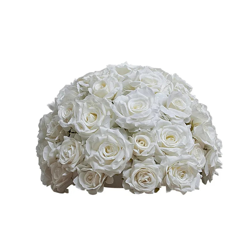70/60/40/30CM White Rose Flower Ball Wedding Table Centerpieces Floral Ball Arrangement Event Party Banquet Props Window Display Good Vibrations