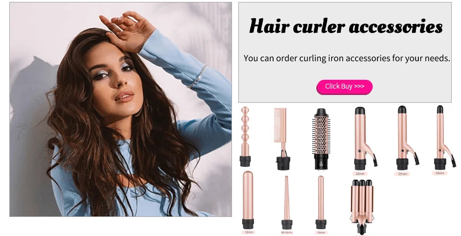 Customizable Electric Curling Iron Hair Tools Professional Roller Curls Wand Fast Heating Up Curling Iron for All Hair Types