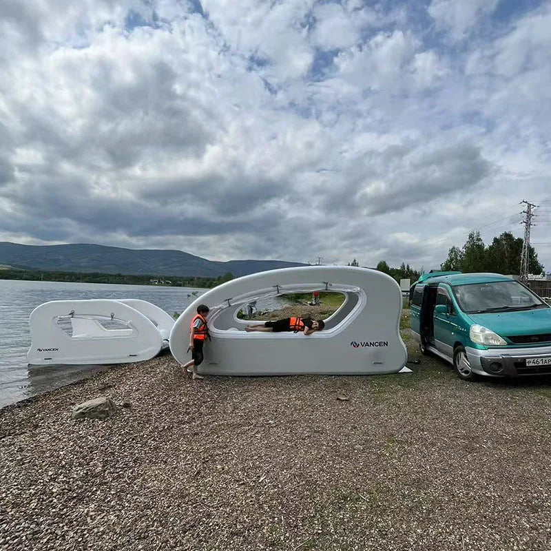 Water Inflatable Yacht Slide Portable Storage Outdoor Yacht Solar Perpetual Motion Machine Floating Bed Luya Hovercraft Good Vibrations