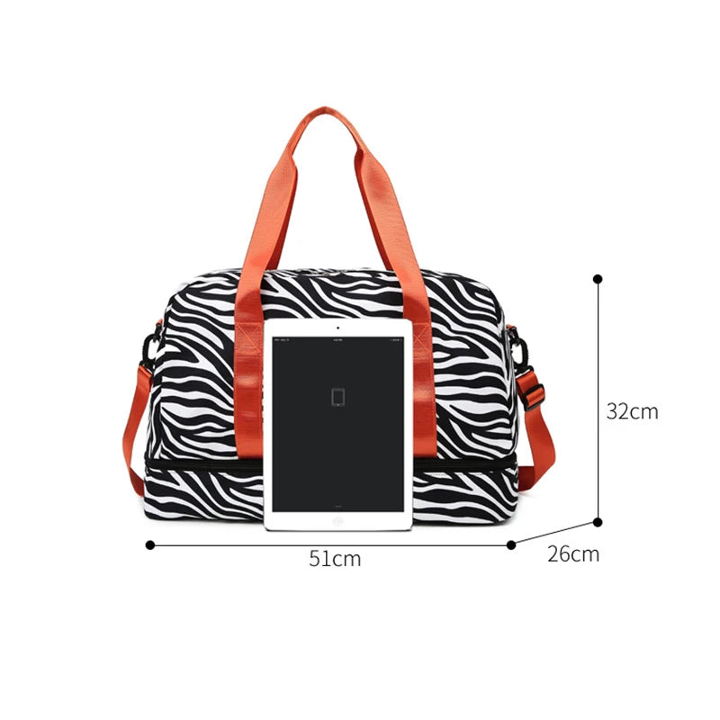 Large Gym Duffel Bag for Women and Men Travel Bag with Shoe and Wet Clothes Compartments Carry On Shoulder Tote Bags Good Vibrations