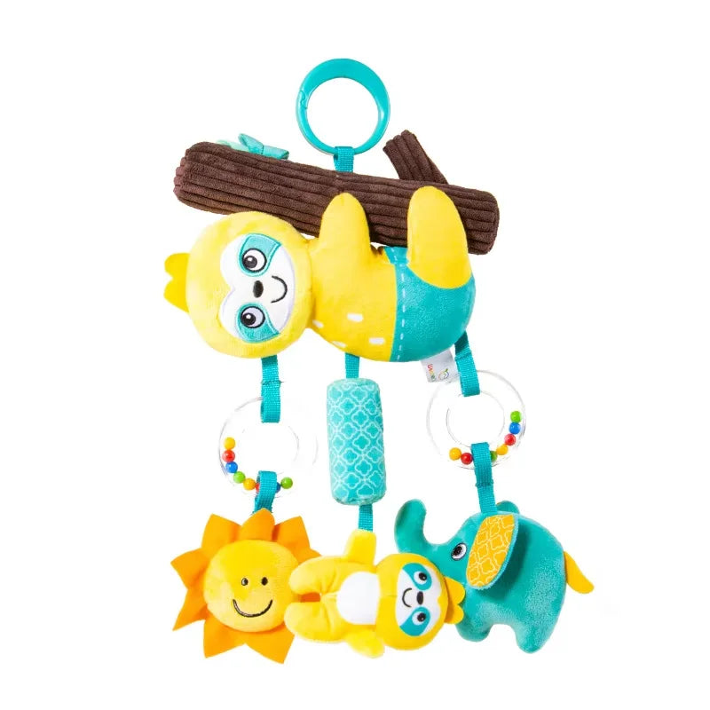 Crib Hanging Rattles Toys Baby Toys Cartoon Animal Spiral Hanging Toy with Ringing Bell Stroller Car Toys for Infant Newborn Good Vibrations